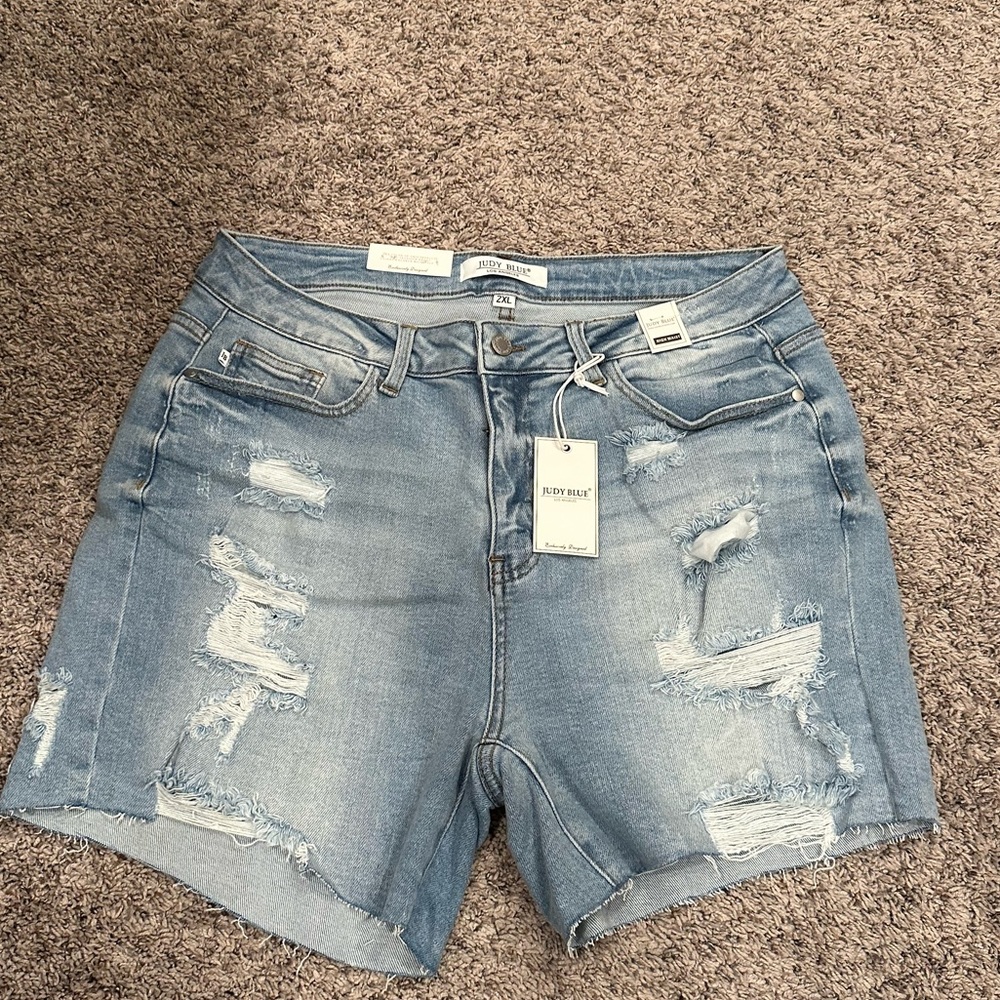 Judy Blue destroyed high waist shorts 2XL